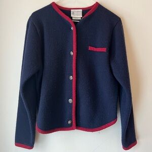 Laura Ashley vintage 100% new lambs wool cardigan medium
